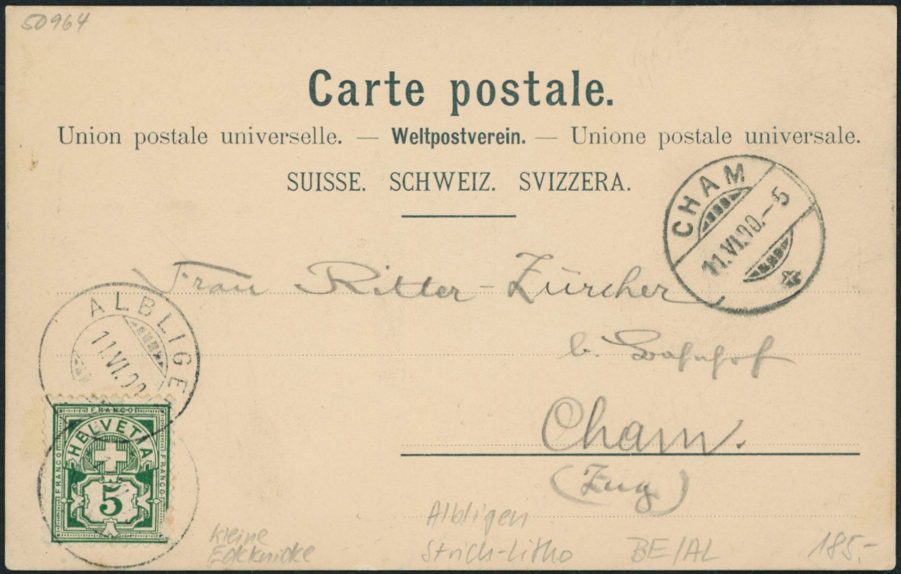 Cartes postales: BE Albligen - Litho – D'occasion à Schindellegi par Jonathan77 1