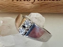 Silber 800 Bergkristall - Nordischer Modernist-Ring STAV