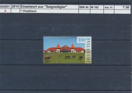 2014 Einzelwert aus Block "Saignelégier", ** postfrisch