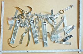 Lot Armbänder Teile - UhrenArmbänder - Links - Glieder Stahl