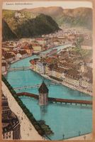 Ungewöhnliche Ansicht Luzern, Ballonaufnahme um 1905