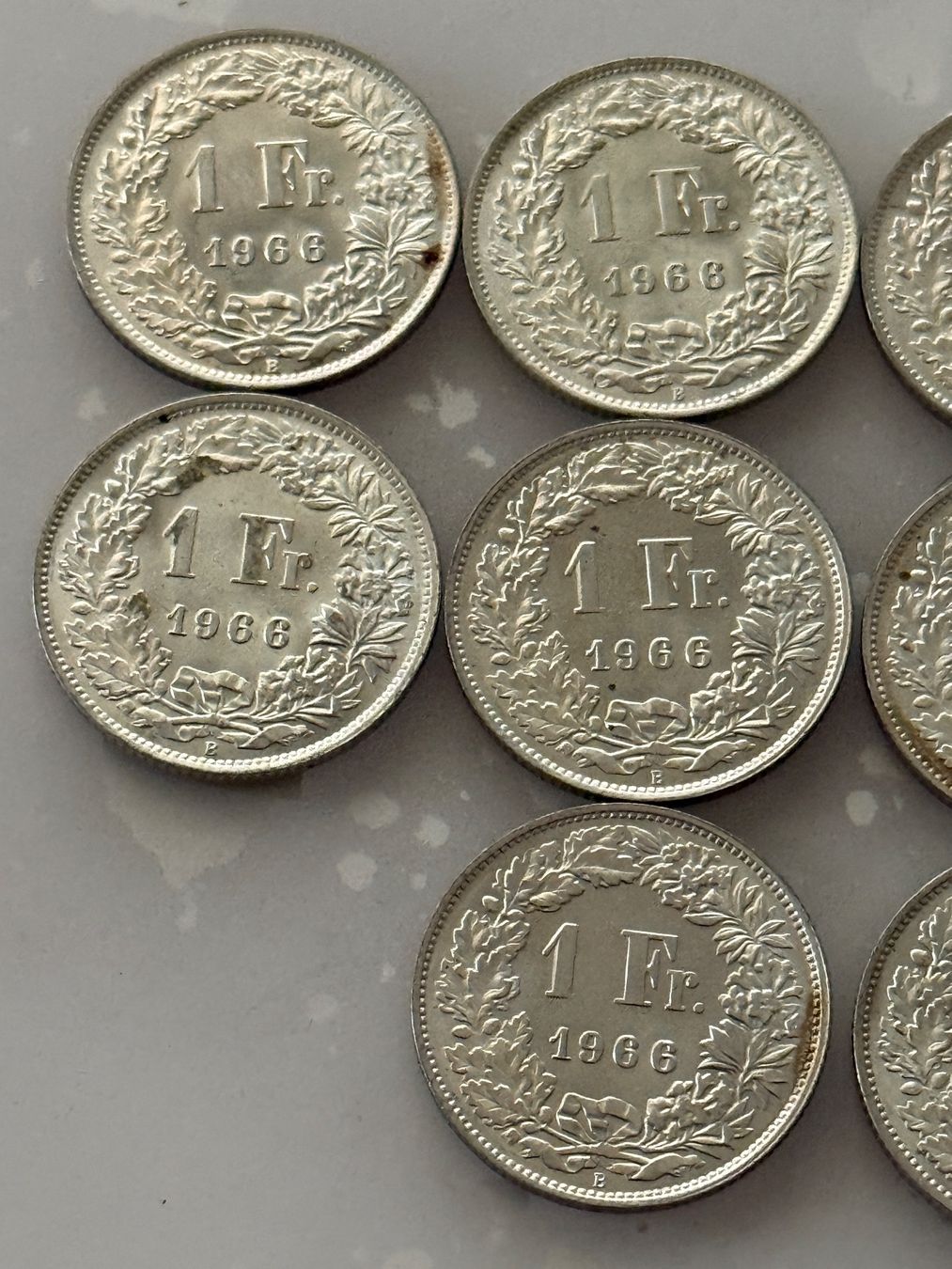 Alle Münzen: 10 x 1 Franken 1966  Silber  Stgl – Neu (gemäss Beschreibung) aus Wallisellen von SWISS_SILVER1 4
