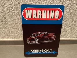 Porsche WARNING ONLY VINTAGE METALL TAFEL NEU!!