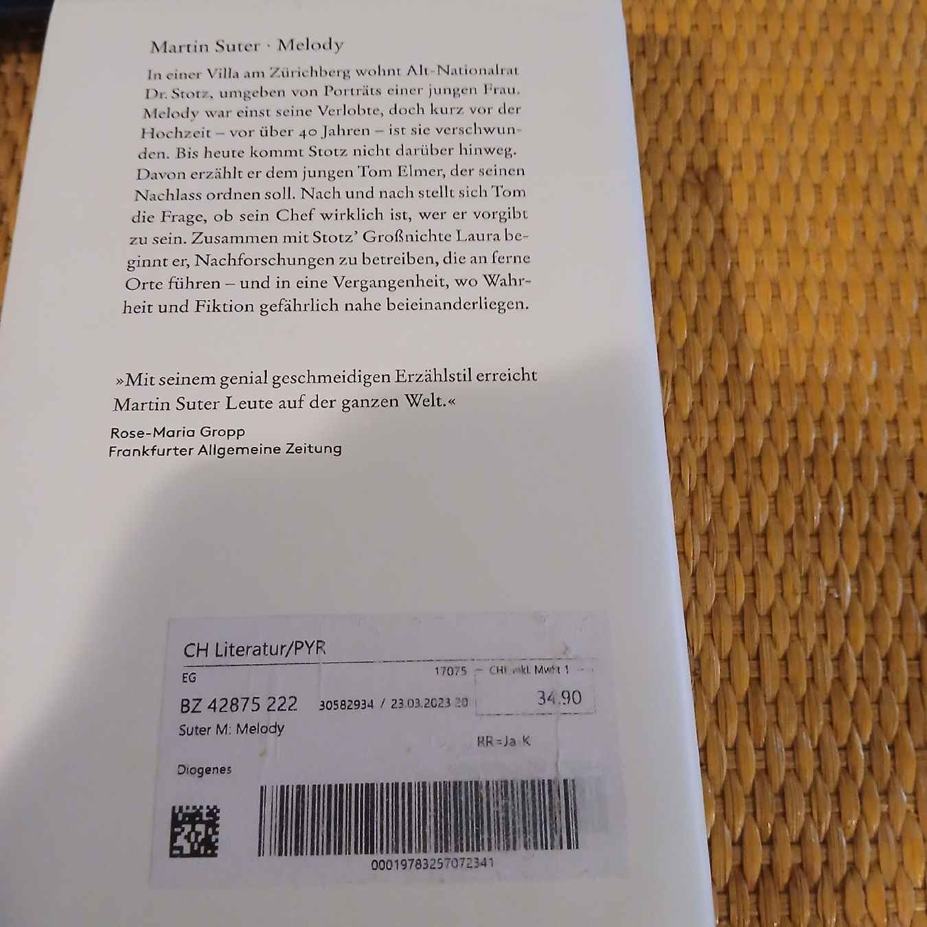 Libri: Martin Suter - Melody Roman Diogenes – Usato da Wädenswil venduto da LeTroedel 2