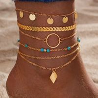 5 bracelets de cheville dorées NEUFS  ✨️