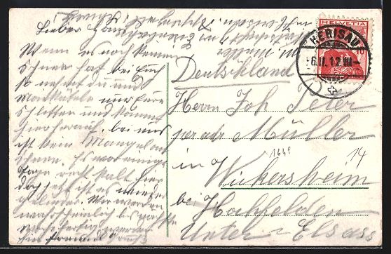 Cartoline postali: AK Herisau, Das Säge-Quartier, 1912 – Usato da Berlin venduto da bartko-reher 1