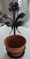 Blumenhalter zum aufhängen Metall mit Topf - Vintage Design