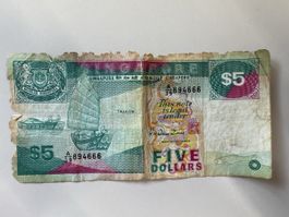  Singapore $5 Note