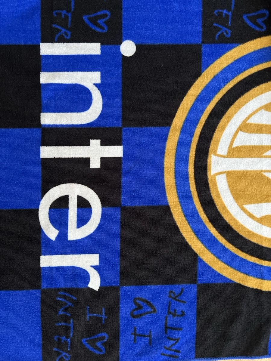 Teli da bagno: Inter Milan Towel Blue Black checkered new – Usato da Prilly venduto da SinngeBung 2