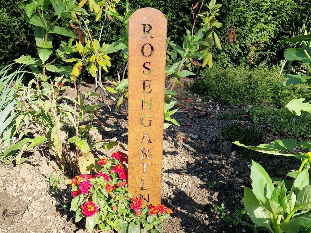 Alle Dekorationen: Schild “Rosengarten” Rostoptik 69 x 10cm – Neu und originalverpackt aus Matzendorf von Gartendeko-Shop