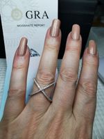 Bague argent avec diamants de moissanite certifié  GRA