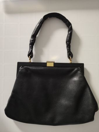 Damentasche Leder, Hummel, antik