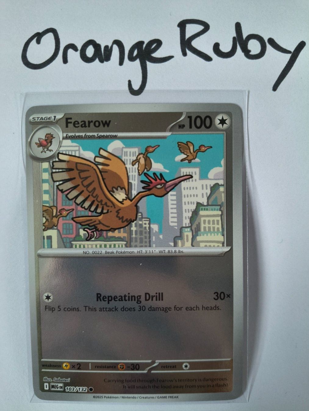 Pokémon Sammelbilder & Trading cards: Fearow 103/132 REVERSE HOLO Mega Evolutions MEG English – Gebraucht aus St. Gallen von OrangeRuby