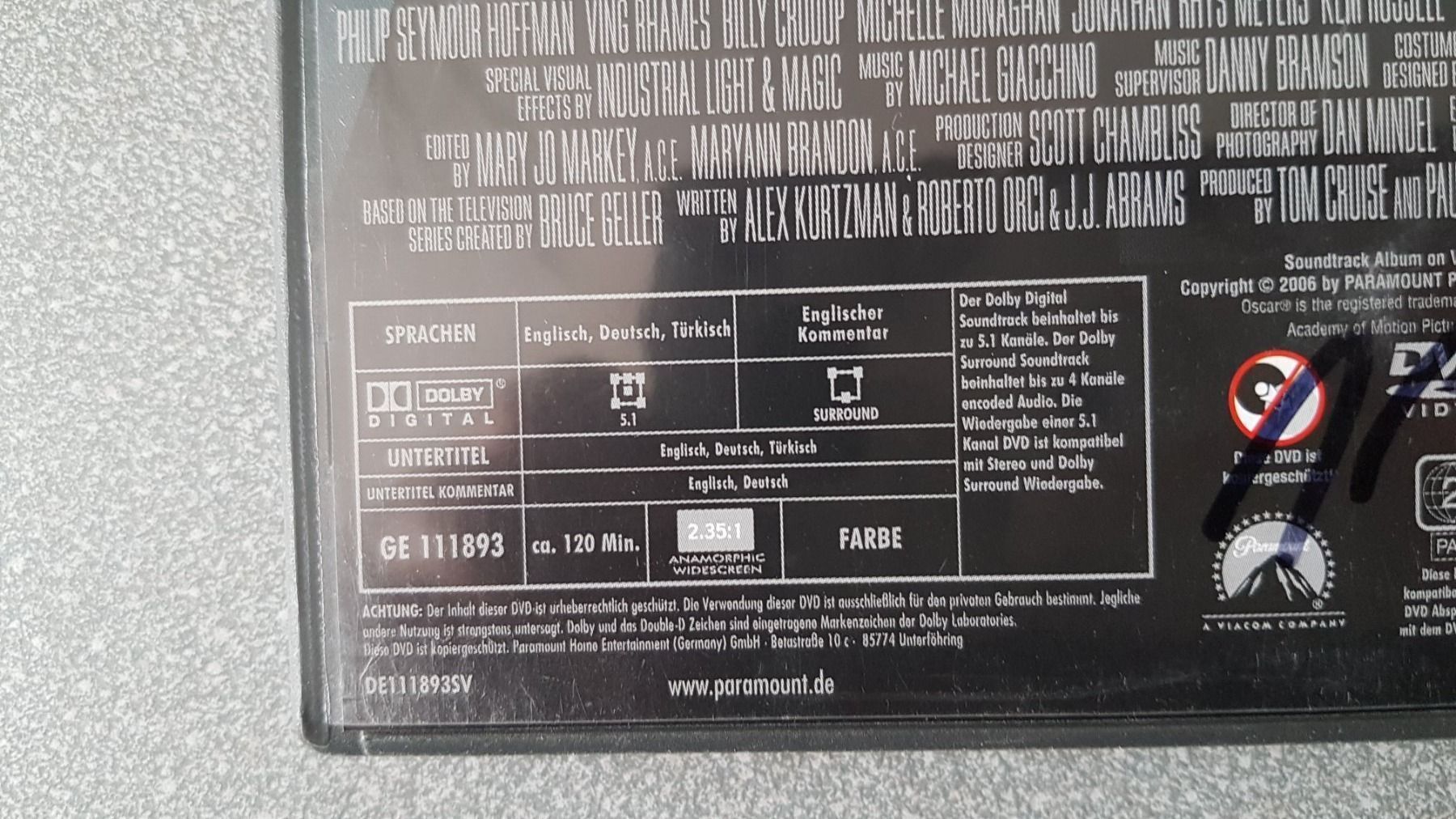 Tutti i DVDs: DVD Mission Impossible 3 / Tom Cruise – Usato da Oetwil am See venduto da fineli2 1