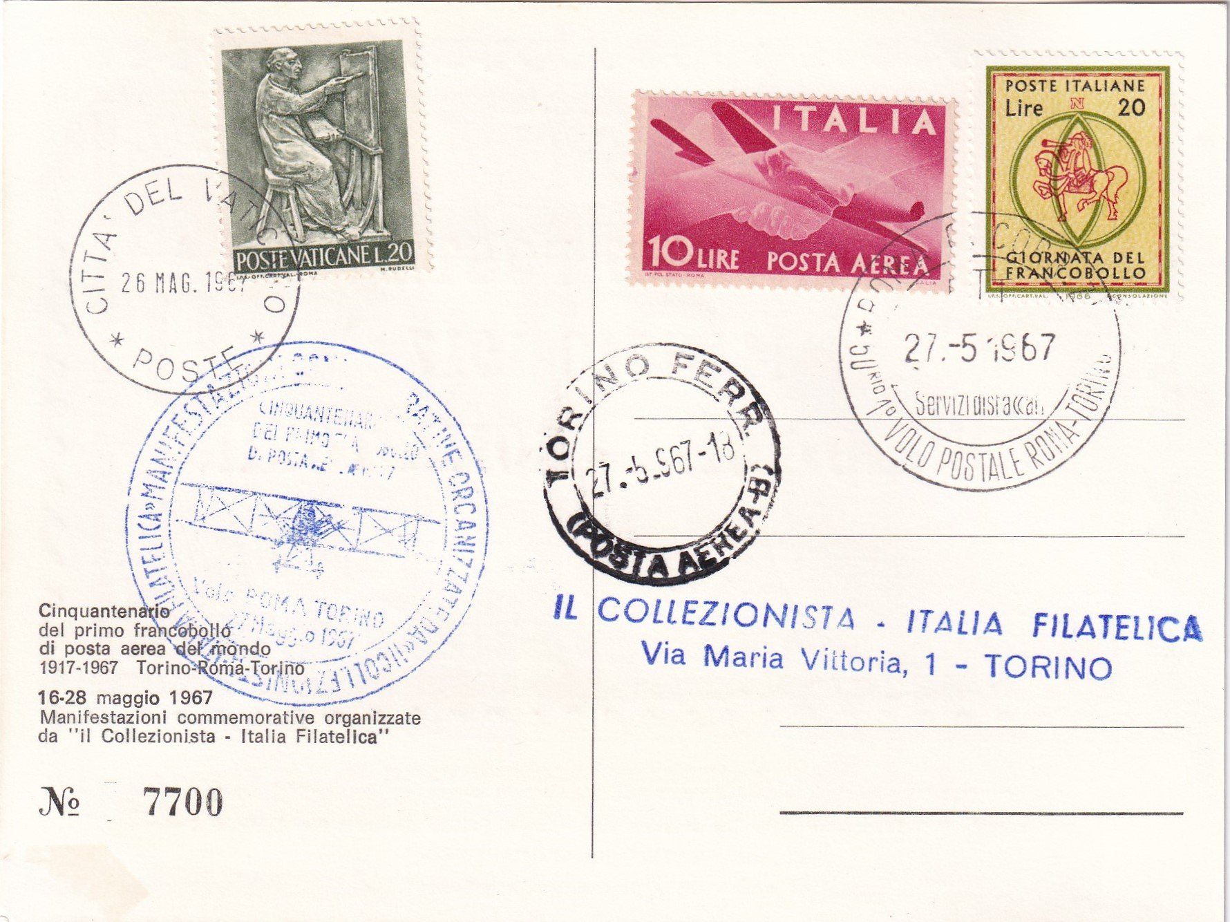 Tutti i francobolli: 4 cartoline commemorative primo francobollo posta aerea – Nuovo (secondo la descrizione) da Castione venduto da Rx-stamps 3