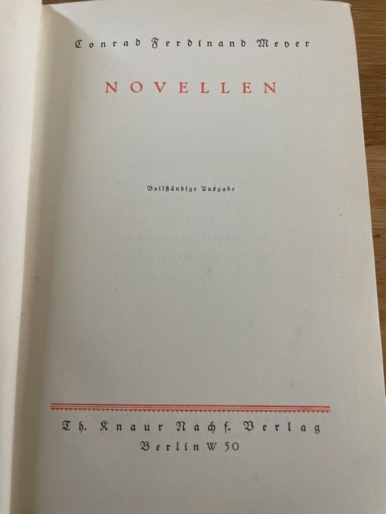 Livres: Antikes Buch C.F Meyer - Novellen  – D'occasion à Winterthur par cheerio97 2