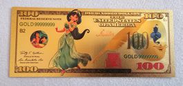 100 Dollar Gold Note Disney "Jasmin/Aladdin" SAMMLERSTÜCK