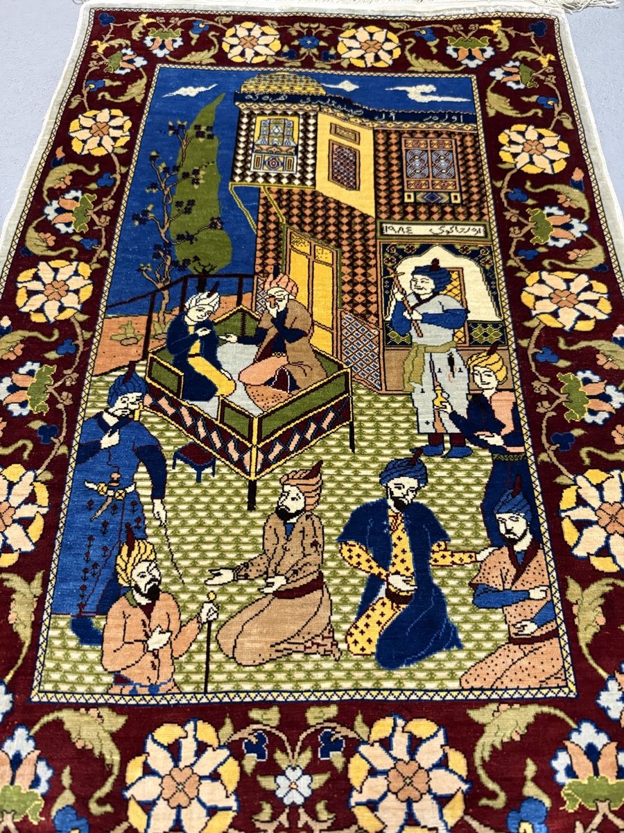 Tappeti: Wunderschöner Seiden Bildteppich (Hereke)77x52.cm – Usato da Sempach venduto da Star7