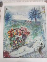 Marc Chagall - Nu au panier de fleurs Druck 1986 - 60 x 80cm