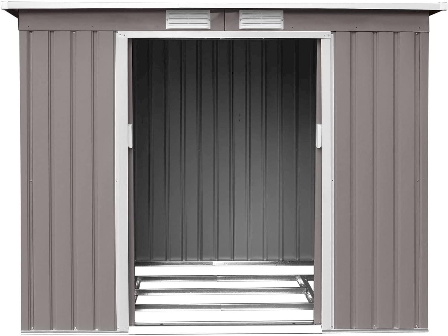 Gartenhäuser & Gewächshäuser: HATTORO P100 Metall Gerätehaus Hellgrau – Neu und originalverpackt aus Bottighofen von zaap 4