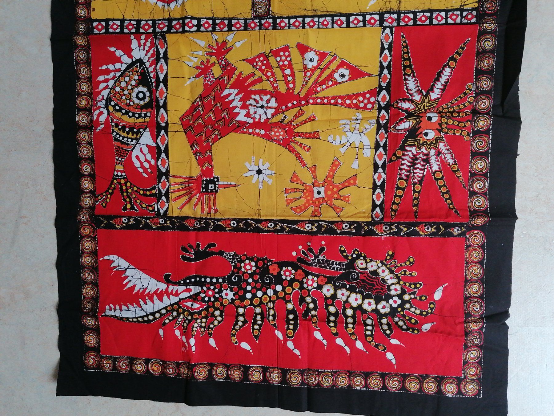 Poster & Bilder: Stoffbild Batiktechnik 75 x 122 cm / Neu – Neu (gemäss Beschreibung) aus Klingnau von vollmond36 4
