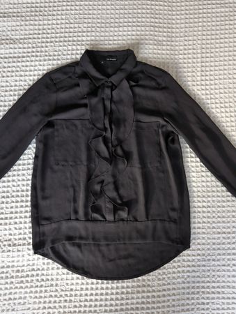 The Kooples Black Ruffle Blouse - XS - Polyester