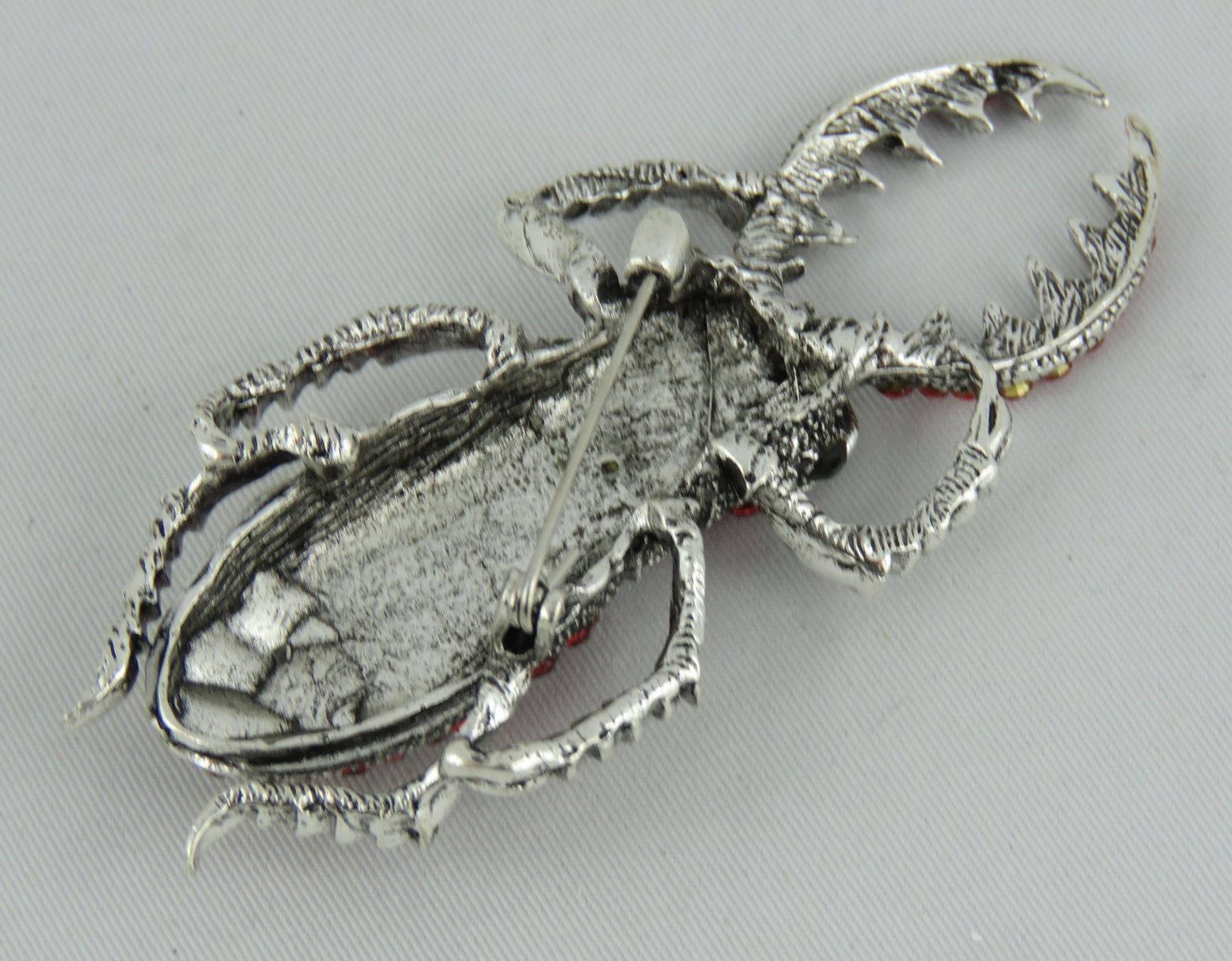Broches & Aiguilles: Brosche - KÄFER - Rot Strass Silberfarben - 8x3,5cm – Neuf avec emballage d'origine à Grenchen par Yamahwildstar16 3