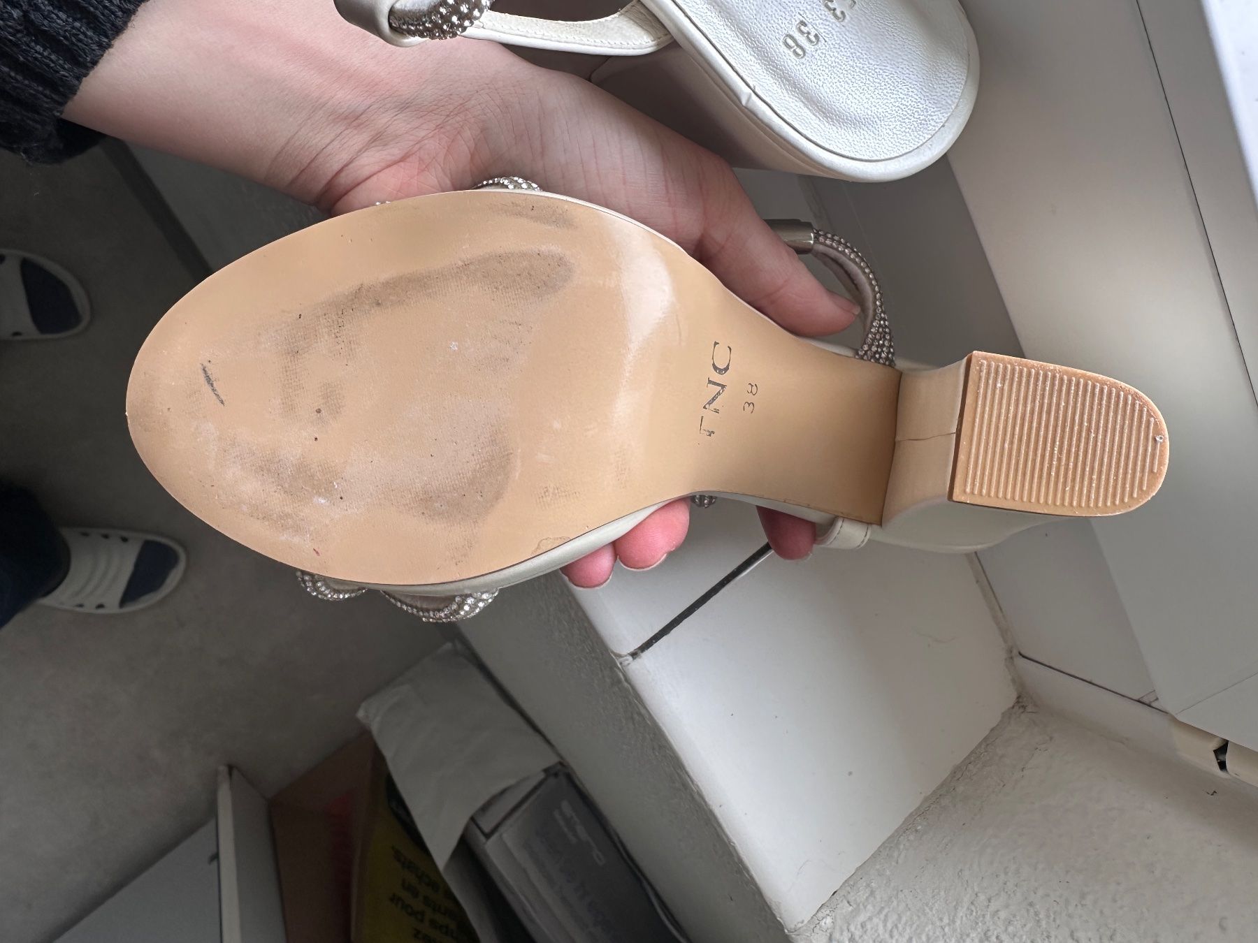 Scarpe da donna: Highheels weiss mit glitzer – Nuovo (secondo la descrizione) da Urdorf venduto da Mondschein14 2