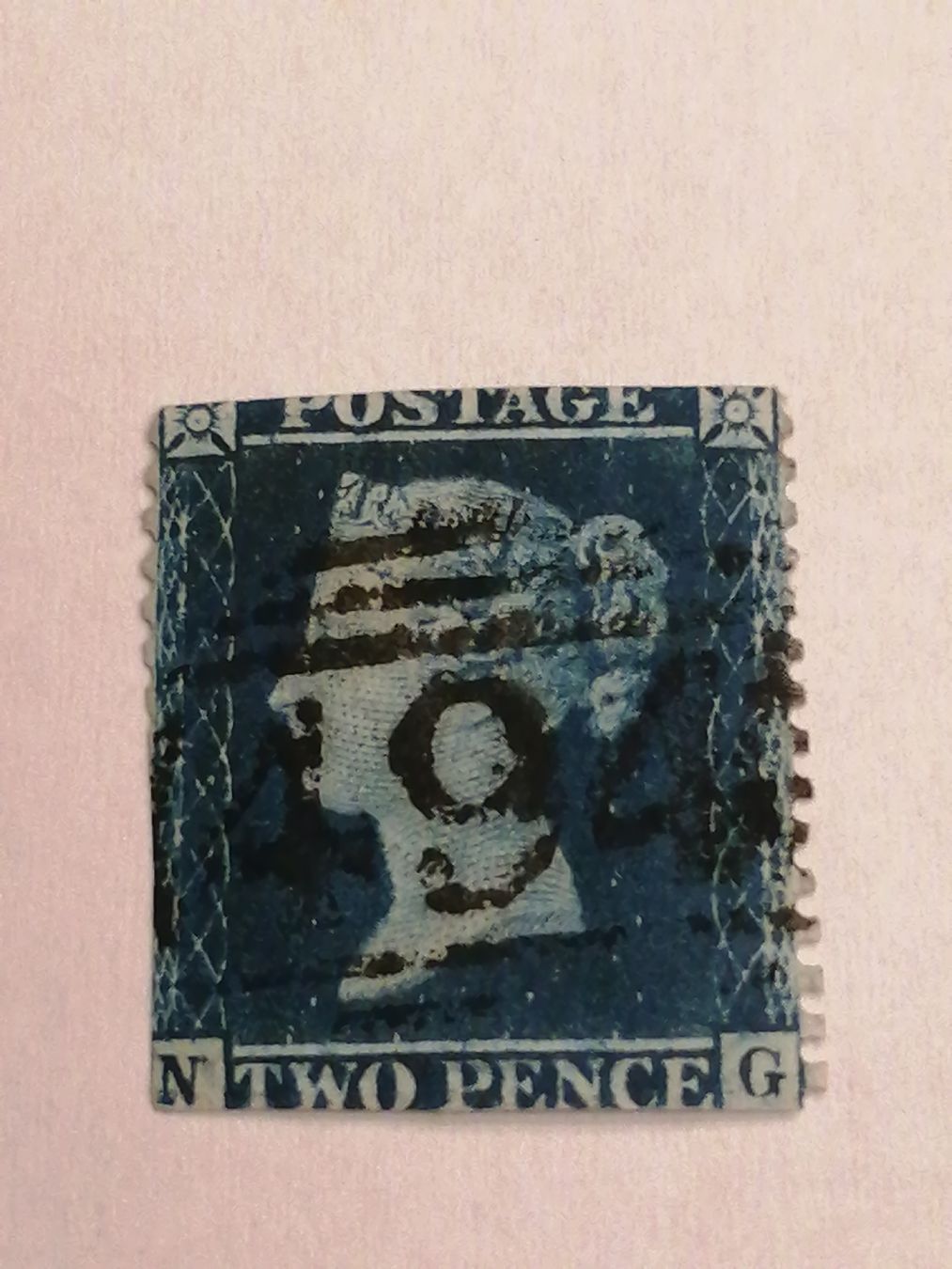 Alle Briefmarken: Two Pence Blue 1855  – Gebraucht aus Happerswil von tschergi