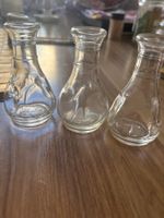 3x Mini Glasfläschchen, klar, für Deko oder Miniatur 9см