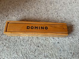 Domino Spiel im Holz Etui - Vintage Spiel für Familie!