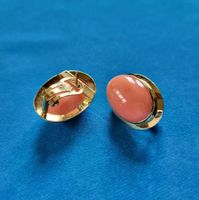 18 Karat 750 Gold Massiv Ohrstecker Mit Koralle