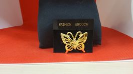 Brosche Schmetterling Goldfarben neu