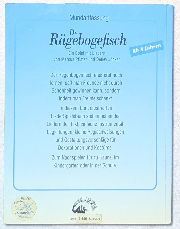 Bücher: Mitmachbuch - De Rägebogefisch - Marcus Pfister – Gebraucht aus Wängi von ABIZONE-86 1