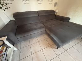 Ecksofa grau mit Schlaffunktion gebrauchter Zustand