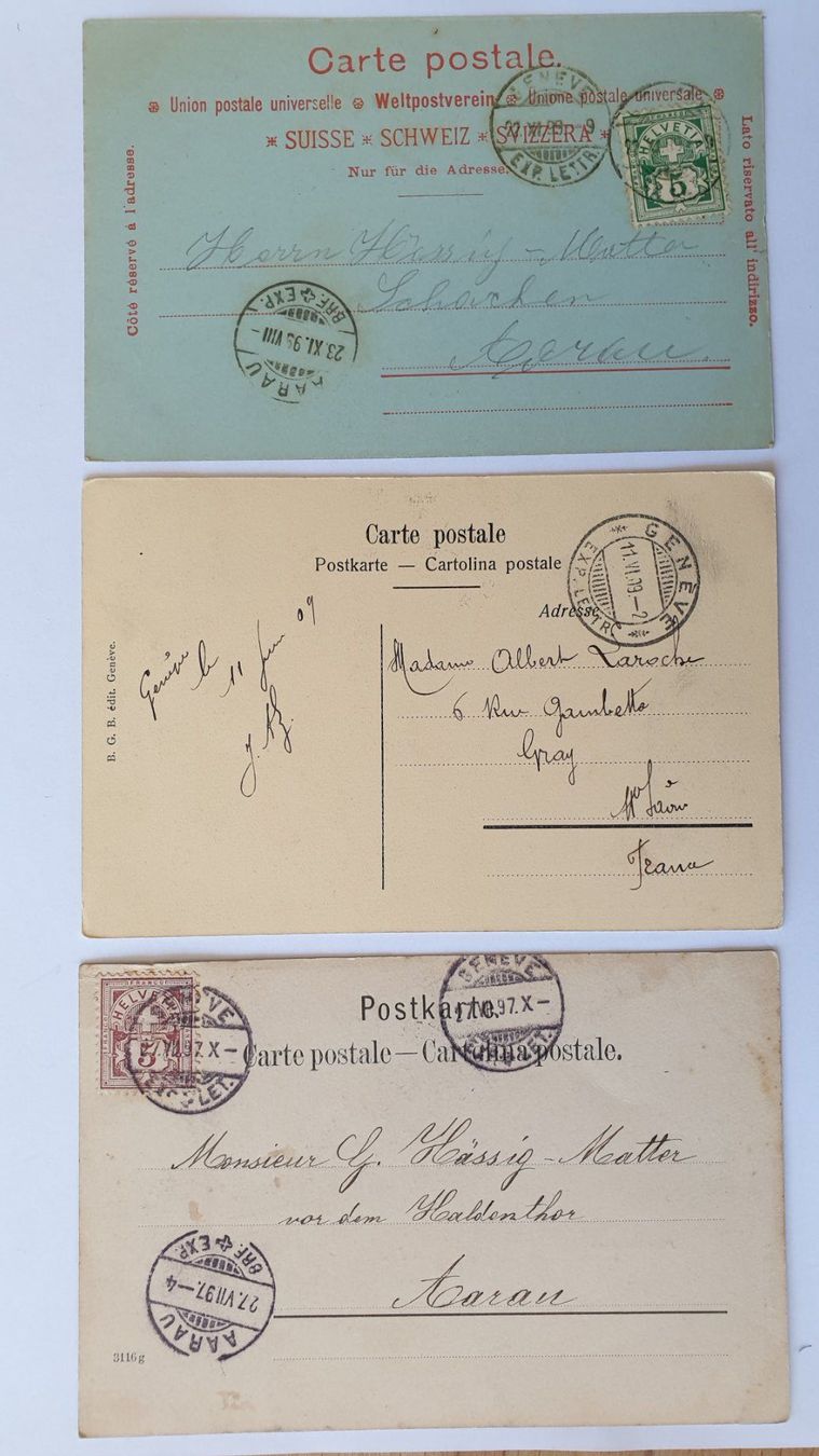 Cartoline postali: Genf. 3 sehr alte Ansichtskarten. – Usato da Goldach venduto da armando_r 1