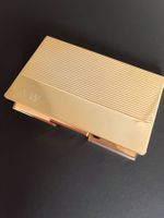 VINTAGE:edles goldfarbenes Metall Karten-Etui m. Gravur A.W.