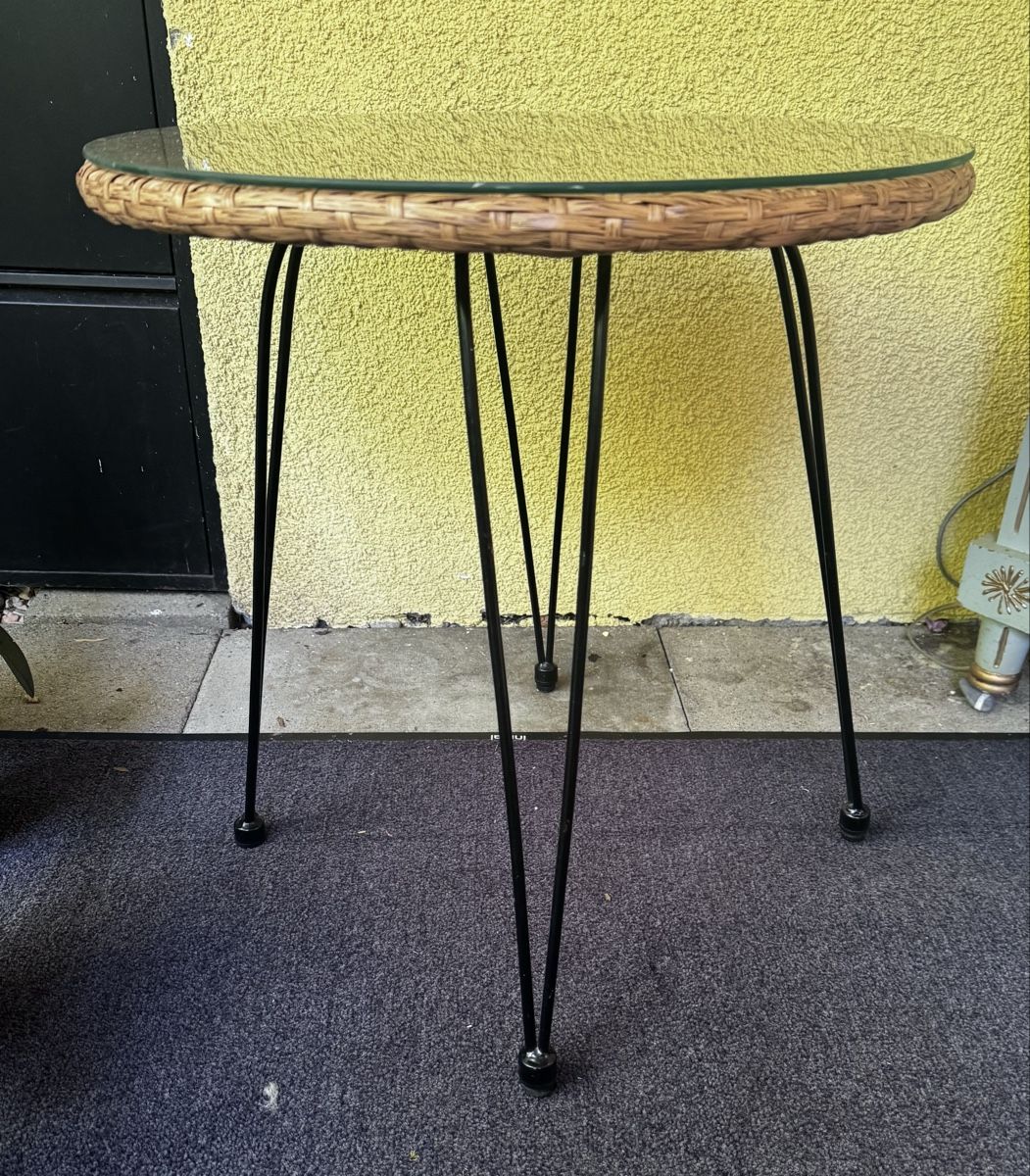 Tavoli: Balkontisch, Rattantisch mit Hairpin-Legs – Usato da Mönchaltorf venduto da gol_pg75