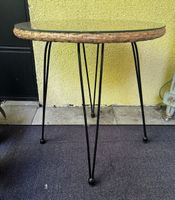 Balkontisch, Rattantisch mit Hairpin-Legs
