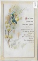 Blaumeisen auf Zweig - Litho