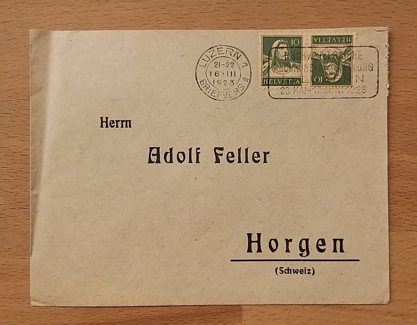Tutti i francobolli: K18 auf Brief Luzern 1923 – Usato da Unterägeri venduto da PhilatelieStudiger
