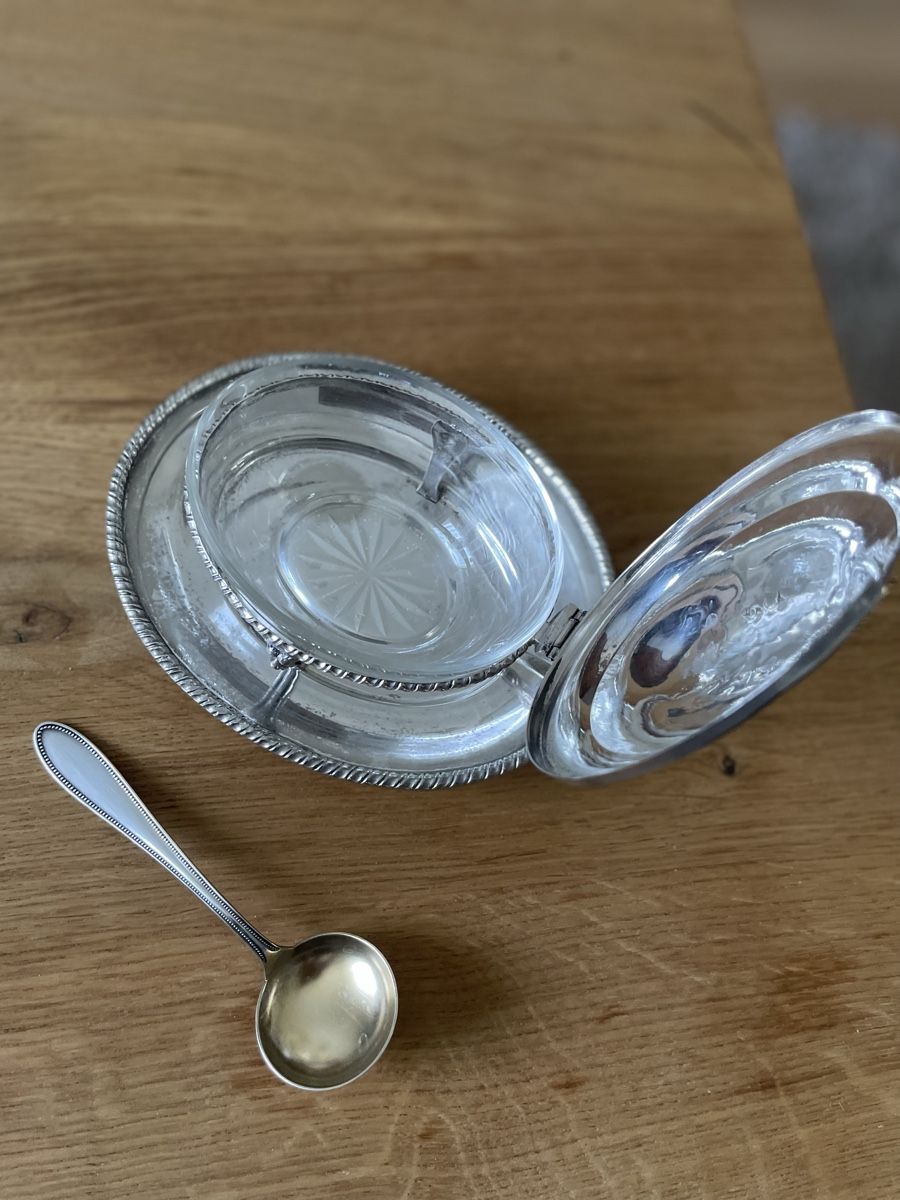 Ciotole: Antik Silber Schale mit Löffel  – Usato da Bern venduto da roa80 1