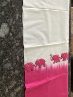 Pareotuch & Elefanten,Pink/Weiss o mit Hippos,Weiss/Schwarz