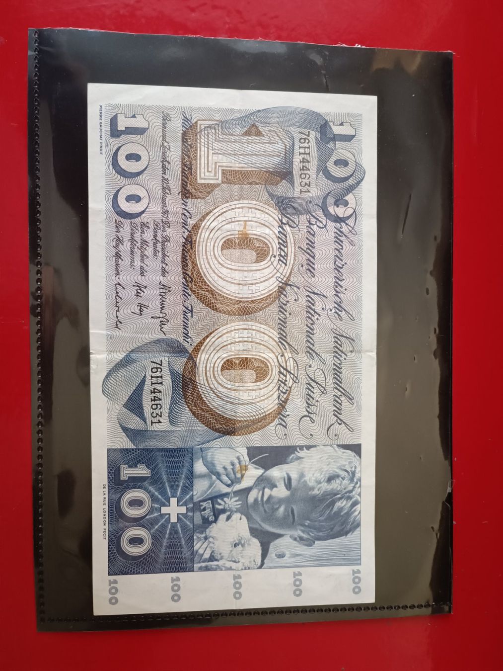 Banconote: SCHWEIZER -NOTE 100.- Fr. CH TYP ST. Martin 10. febr,1971 – Usato da Glis venduto da MYS-Wallis2020 5