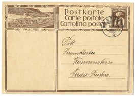 1929 Bildpostkarte Nr. 119-016 mit Bild VALLORBE, gest.
