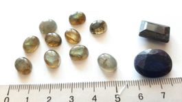 Lot de pierres labradorite et saphirs
