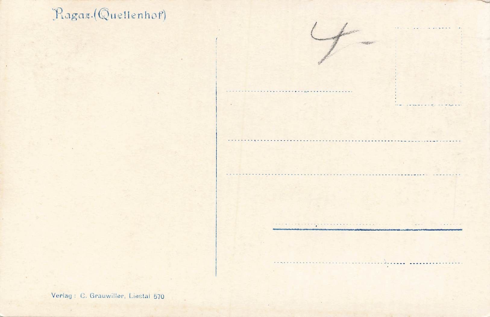 Cartoline postali: Ragaz quellenhof – Usato da Biasca venduto da Blenio71 1
