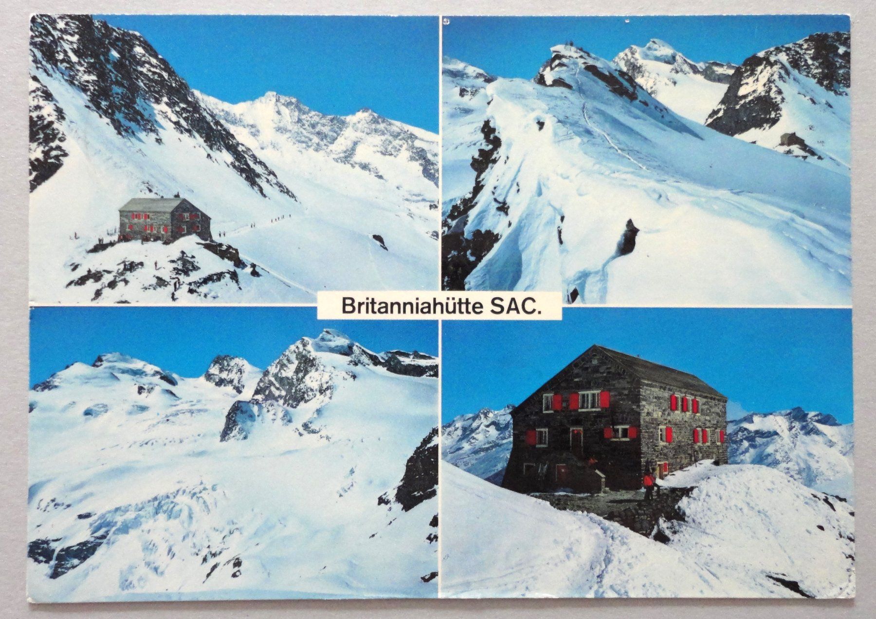 Cartoline postali: Saas-Fee, Britanniahütte SAC, 3029 m – Usato da Fétigny venduto da Billy2miny
