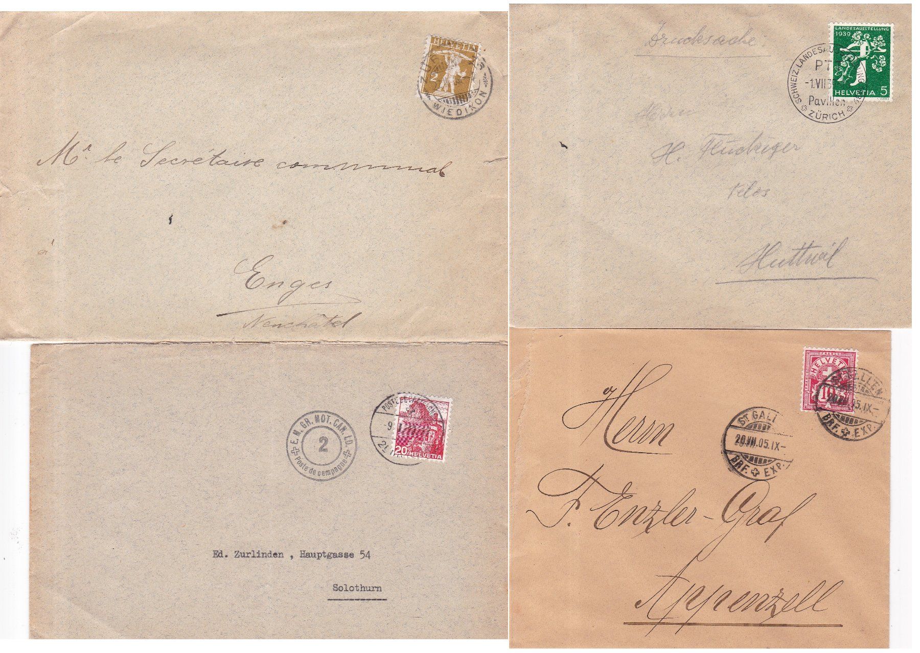Tutti i francobolli: 42 Stk. Alte CH Briefe, FDCs, Belege – Usato da Münchwilen AG venduto da Nesar 3