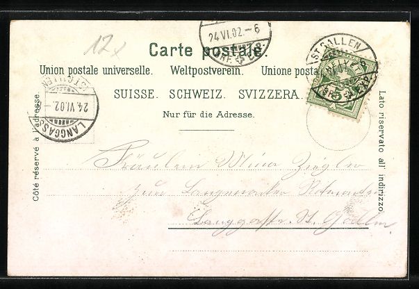 Cartoline postali: AK Rorschach, Teilansicht, 1902 – Usato da Berlin venduto da bartko-reher 1